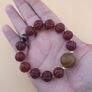 Vintage Melon Shape Carnelian Agate With Monglian Natural Eye Agate Bracelet Image 8