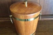 Mid  Century Retro Teak and Brass Ice Bucket