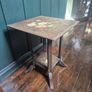 Antique Edwardian folk art handpainted fl9ral side table 2 tier Image 8