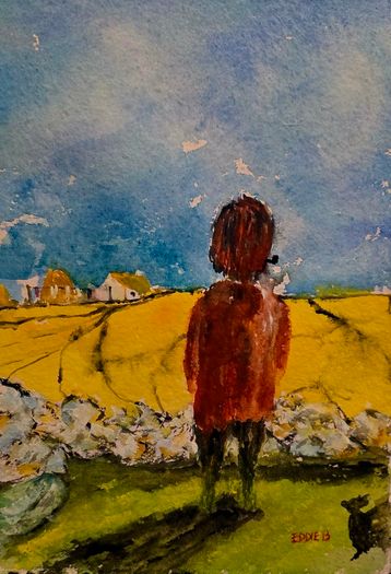 part of the land watercolour