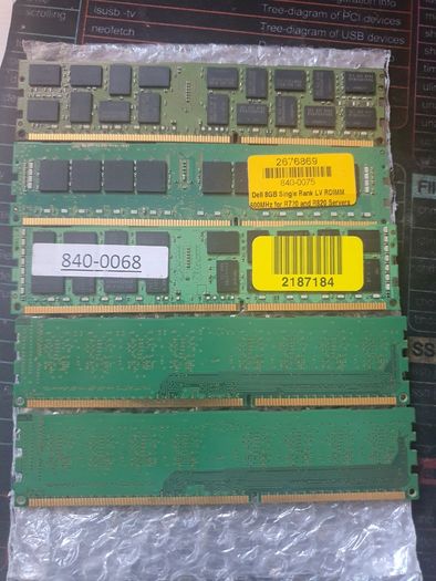 5 DDR3 DIMS from HP CAD Workstations