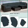 Garden Rattan Sofa Cushion Polyester Cover Replacement Outdoor- No Cushion Included Beige Image 5