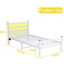 3ft Single Bed Frame with Headboard & LED Lights,Heavy Duty Metal Platform Bed Frame with Charging Station,Mattress Base/Strong Steel Slats Support/Under-bed Storage/Easy Image 2