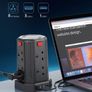 Tower Extension Lead 2M, (13A 3250W) 4 USB Ports and 8 Way Extension Tower, Surge Protection Extension Lead with 4 Independent Control Switch, Extension Cable for Home, Office, Kitchen Image 3