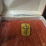 Vintage Valley Casting Gold Tone Cross Father's Day Religious Pin Image 4