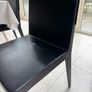 Black leather dining chairs x6 (free) Image 3