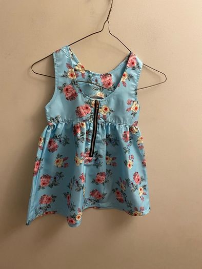Blue floral dress (age 3-4)