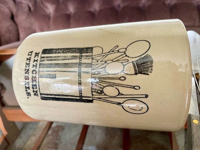 Vintage Stoneware Pearsons of Chesterfield Crock Style Utensil Holder