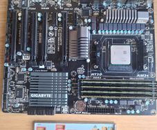 Gigabyte 990FXA  AM3+ motherboard, 16GB DDR3, 2 x AMD FX8350 CPUs, CPU cooler