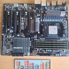 Gigabyte 990FXA  AM3+ motherboard, 16GB DDR3, 2 x AMD FX8350 CPUs, CPU cooler