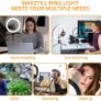10" Ring Light with Stand and Phone Holder, RGB Dimmable Ring Light with 4 Light Modes and Bluetooth Remote for Tiktok/YouTube/Instagram/Photography/Makeup/Online Meeting Image 2