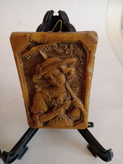 Vintage 1940s German Miniature Carved Wax Pictures x 2