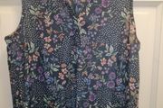 Navy flotal design tank top 16 to 18