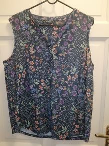 Navy flotal design tank top 16 to 18