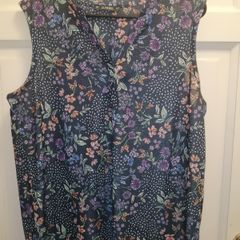 Navy flotal design tank top 16 to 18