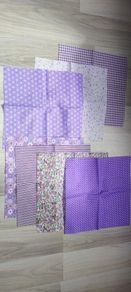 7x Mixed patterns 25cm x 25cm fabric pieces
