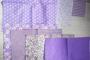 7x Mixed patterns 25cm x 25cm fabric pieces