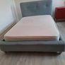 Double Bed with Mattress Blue Upholstered Image 5