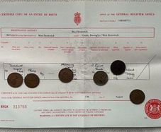 Phil Lynott of Thin Lizzy fame - Birth Certificate - Free Postage