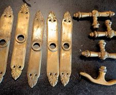 Antique brass window handles