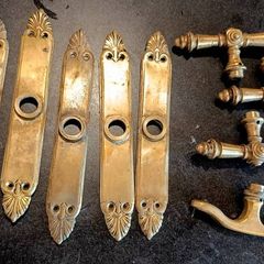 Antique brass window handles