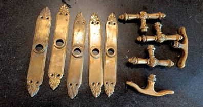 Antique brass window handles