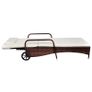 Sun Lounger with Wheels Poly Rattan Brown Image 2