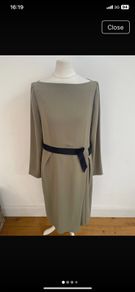 Caroline Kilkenny sage black lined occasion dress size 10