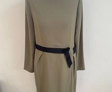Caroline Kilkenny sage black lined occasion dress size 10
