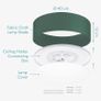 3 X Fabric Shade LED Ceiling Lights - 40cm Remote Controlled with Dimmer - Dark Green Image 2