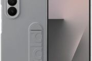 Original Samsung Silicone Case EF-MF966 for Galaxy Z Fold7, Smartphone Cover, Mobile Phone Case with Finger Holder, Silicone, Protective Case, Shockproof, Thin and Grippy, Grey