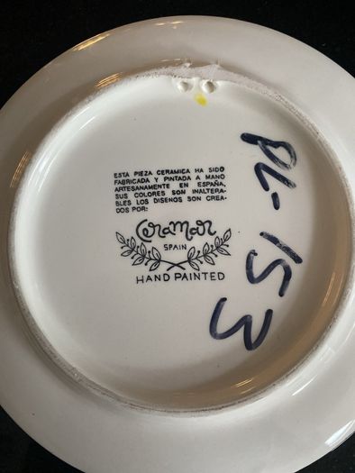 Hand painted ceramic Spanish plate
