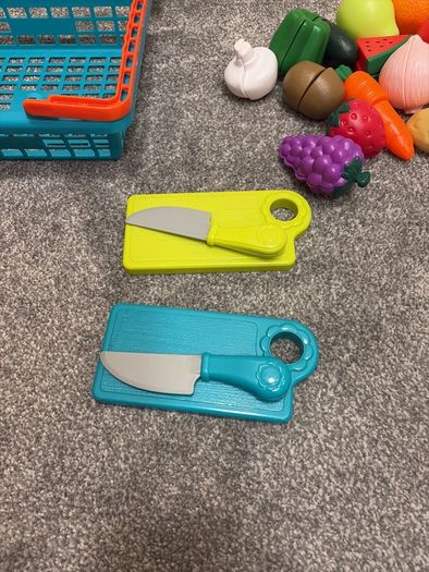 Kids fruit and veg basket and chopping boards