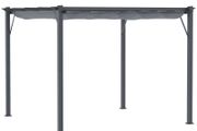 3 x 3 m Aluminum Gazebo, with Retractable Roof - Grey