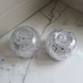 Crackle Glass Tealight Candle Holders X 2 Image 3