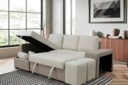 Stacy Beige Chaise Longue Sofa Bed With Storage