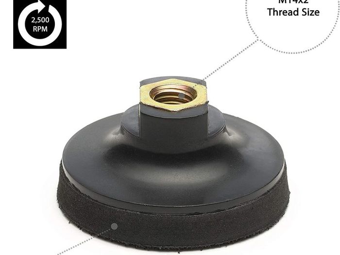 Glass Polish 12605 Rotary Backing Pad, Sander Hook and Loop Backer | Thread M14x2 |  75 mm