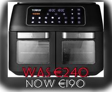 Vortx Vizion Dual Compartment Air Fryer Oven with Digital Touch Panel, 11L, Black