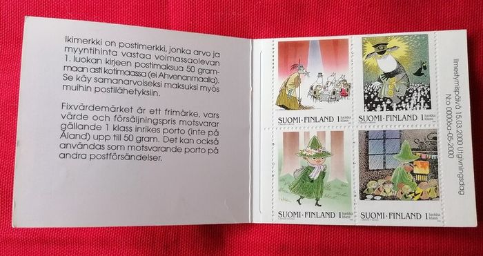 Moomin Stamps Booklet Mint MNH 15/3/2000