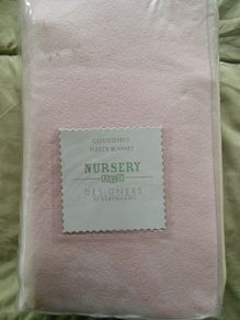 Cot/Cot Bed Fleece Pink Blanket Designer @ Debenhams