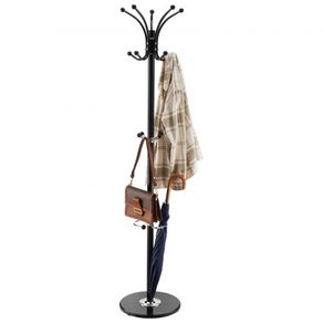 Freestanding Coat Rack, Metal Coats Rack Stand with Umbrella Holder, Stable Marble Base & 14 Hooks, Hall Coat Tree for Entryway