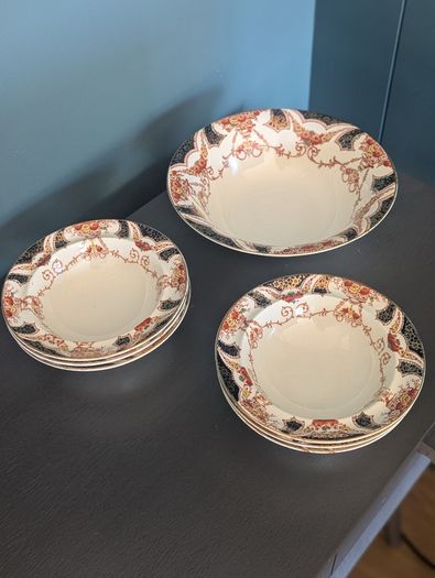 Myott & Son The Regal 7 Piece English China Dessert Set - Beautiful Christmas gift