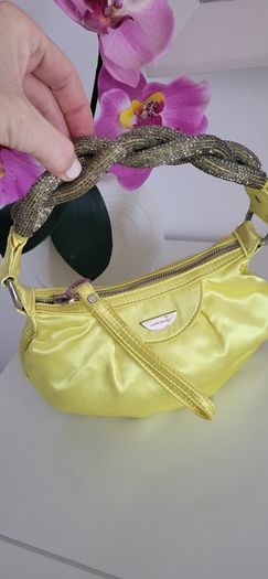 KAREN MILLEN Lime Pouchette with jewelled handle - Rrp 95 (New)