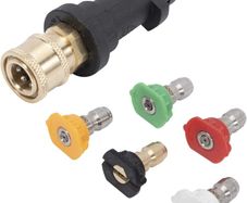 Pressure Washer Adapter 1/4'' Quick Connect Female Fitting Fit for Karcher K2 K3 K4 K5 K6 K7 with 5 Power Nozzle Tips Multiple Degree