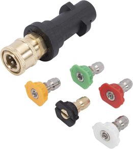 Pressure Washer Adapter 1/4'' Quick Connect Female Fitting Fit for Karcher K2 K3 K4 K5 K6 K7 with 5 Power Nozzle Tips Multiple Degree