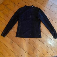 Black Sparkley Longsleeve Fitted Top