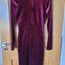 Burgundy Velvet Mini Dress Image 4