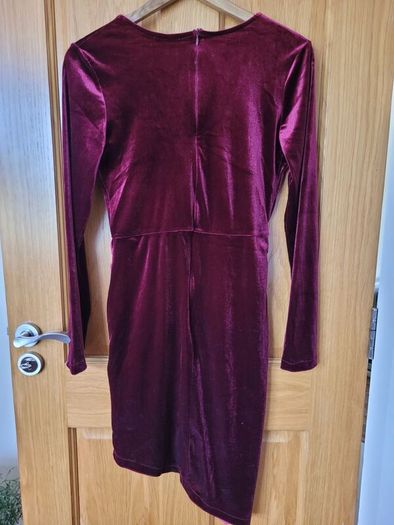 Burgundy Velvet Mini Dress