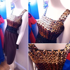1970s Vintage Disco Sequin Party Dress