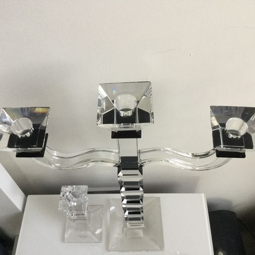 Candle holders brass crystal candlesticks
